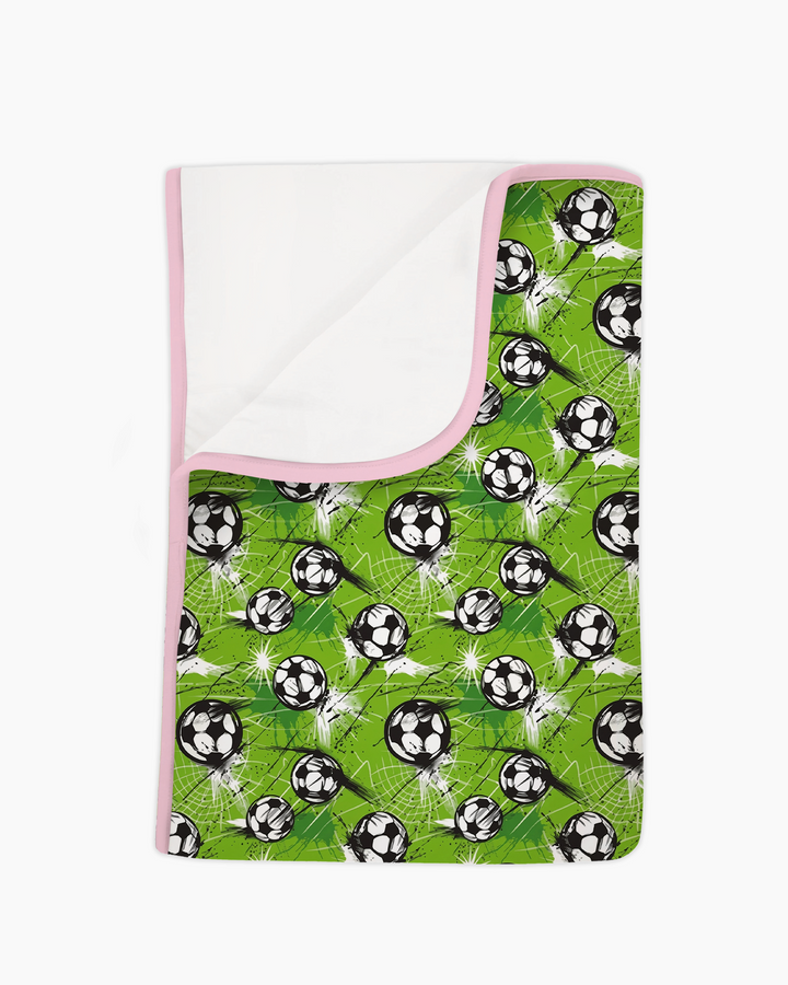 Green Soccer Energy Bamboo Blanket