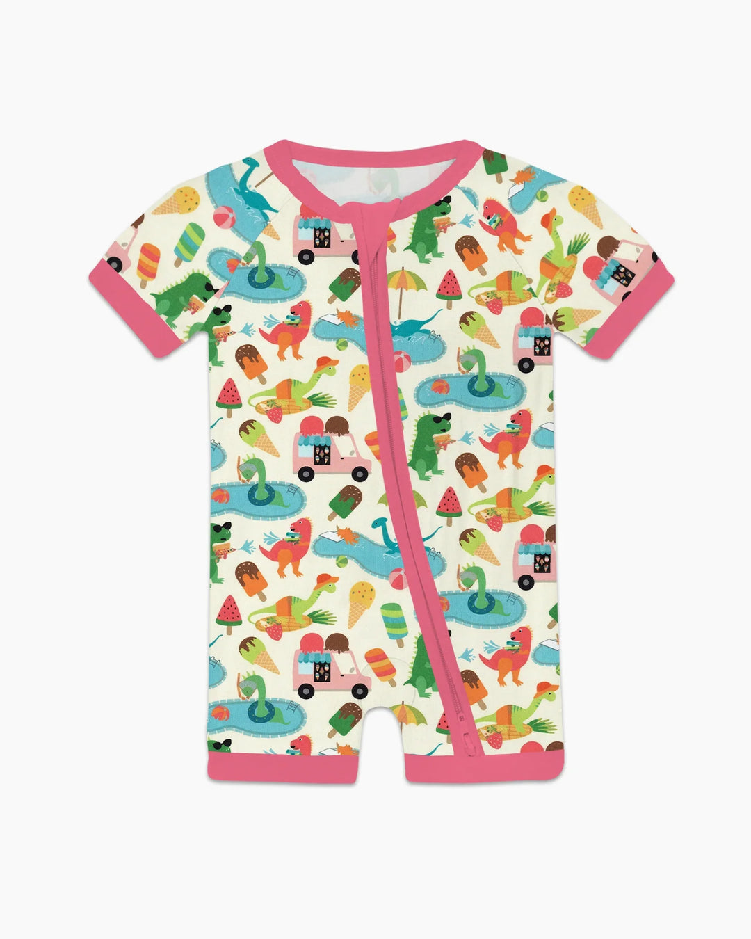 Dino Summer Splash Bamboo Shorty Zippy