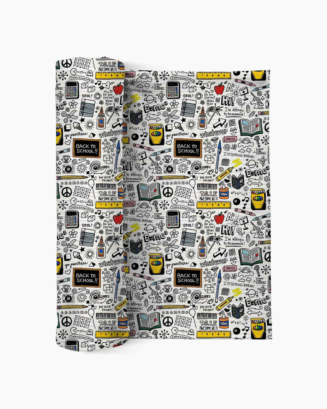 School Days Doodles swaddle blanket