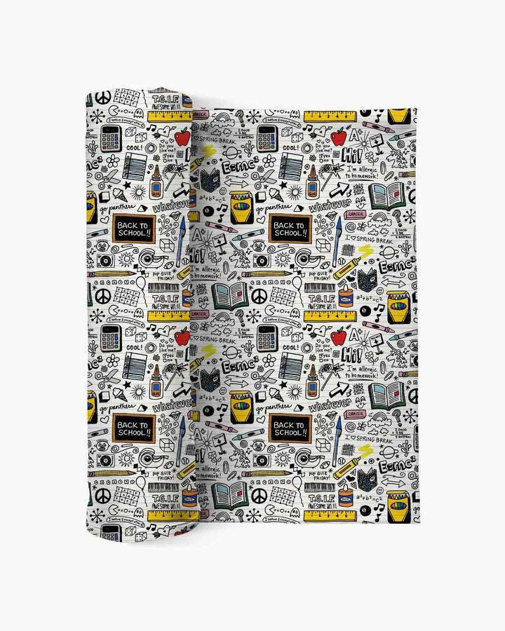 School Days Doodles swaddle blanket