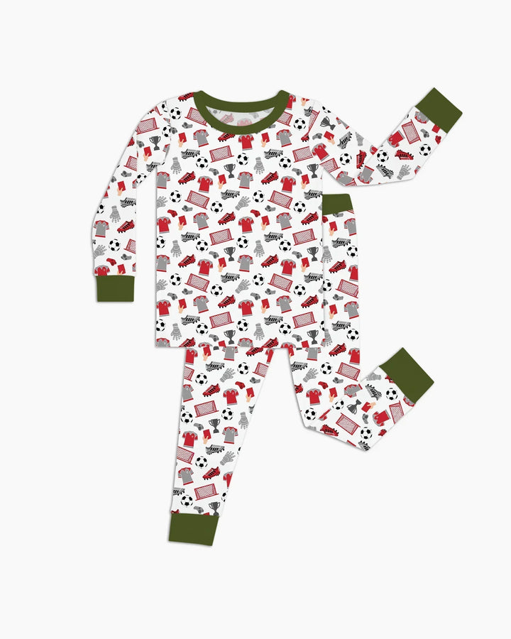 Soccer Gear Bamboo Two Piece Long Sleeve Pajama Set