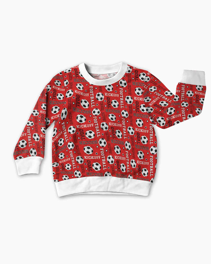 Red Soccer Ball Bamboo Crewneck Sweatshirt