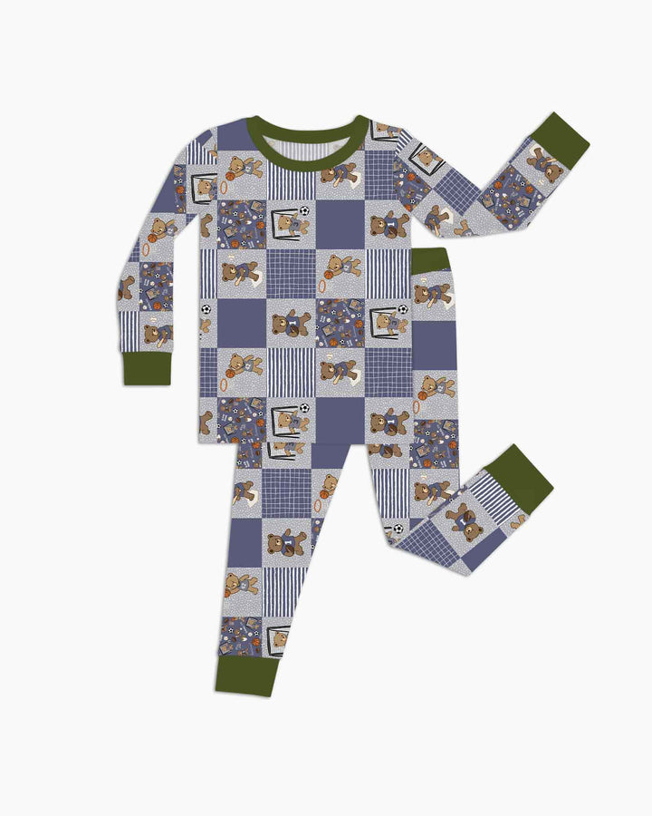 Game Day Teddy Bamboo Two Piece Long Sleeve Pajama Set