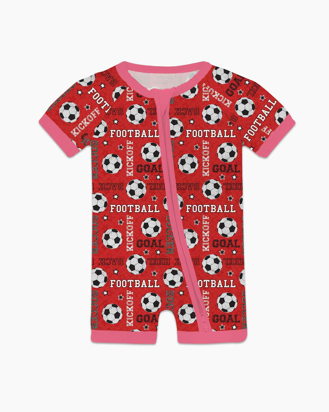 Red Soccer Ball Bamboo Shorty Zippy