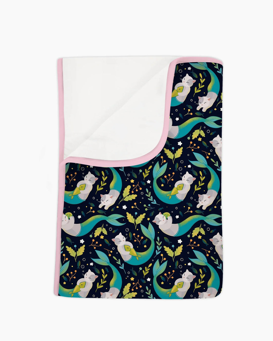Midnight Mermaid Cats Bamboo Blanket