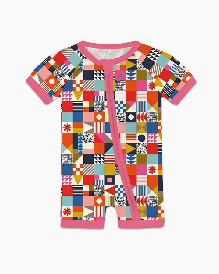 Playful Shapes Bamboo Shorty Zippy