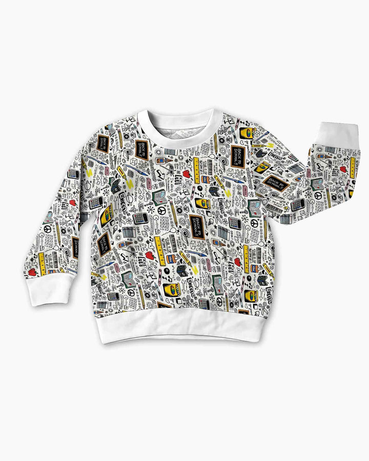 School Days Doodles Bamboo Crewneck Sweatshirt