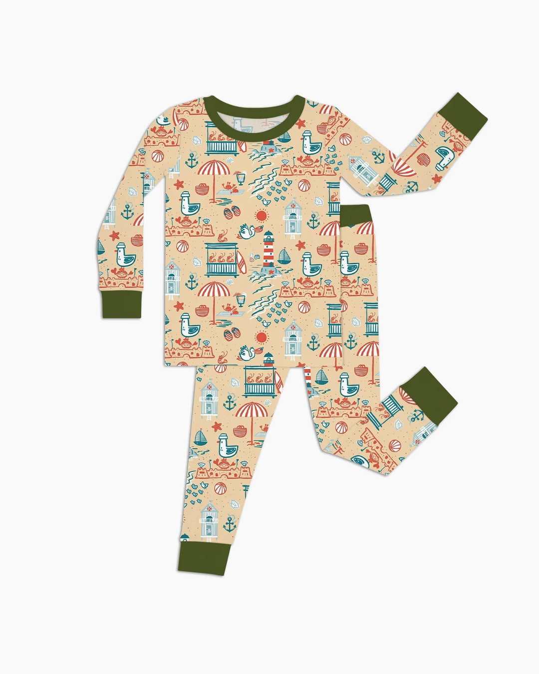 Seaside Storybook Days Bamboo Two Piece Long Sleeve Pajama Set