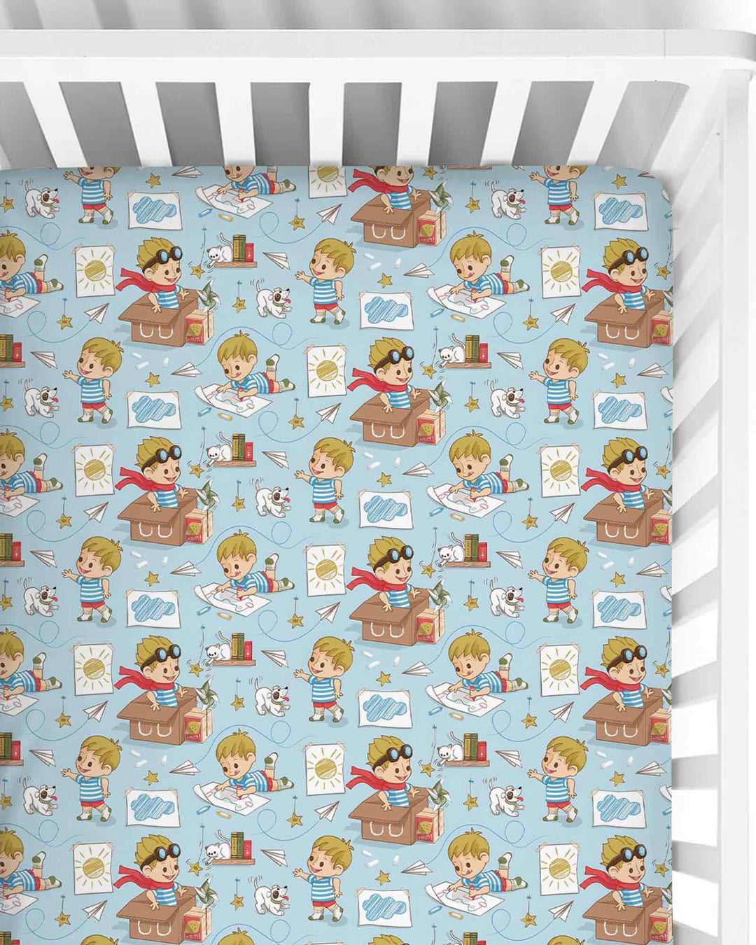 Tiny Explorer Tales Bamboo Fitted Crib Sheet