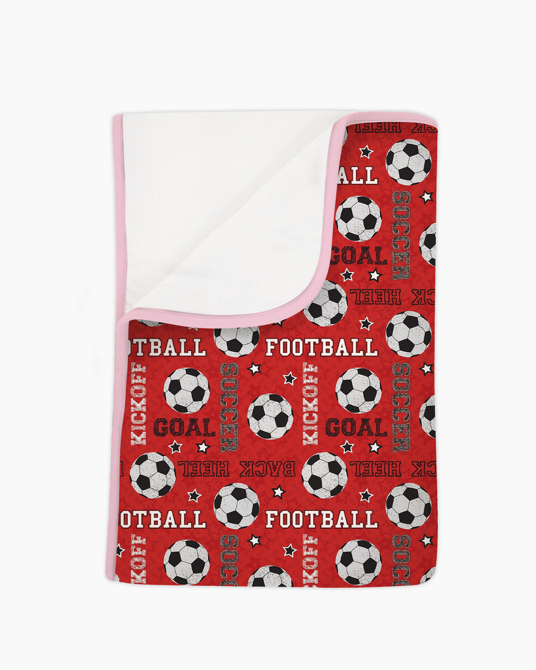 Red Soccer Ball Bamboo Blanket