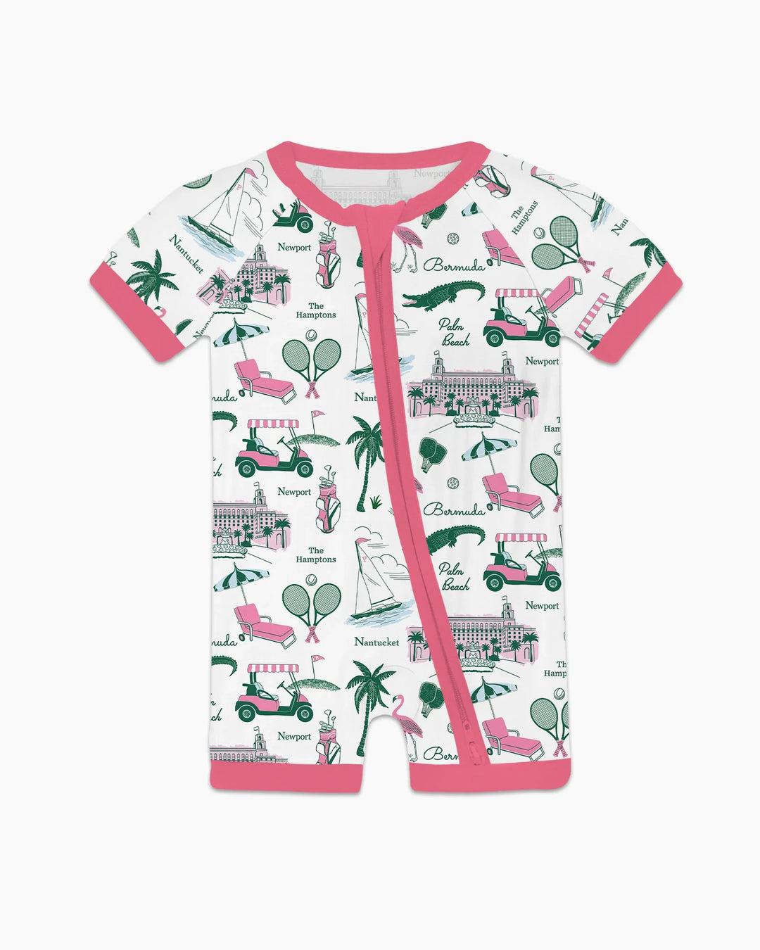 Preppy Palm Getaway Bamboo Shorty Zippy