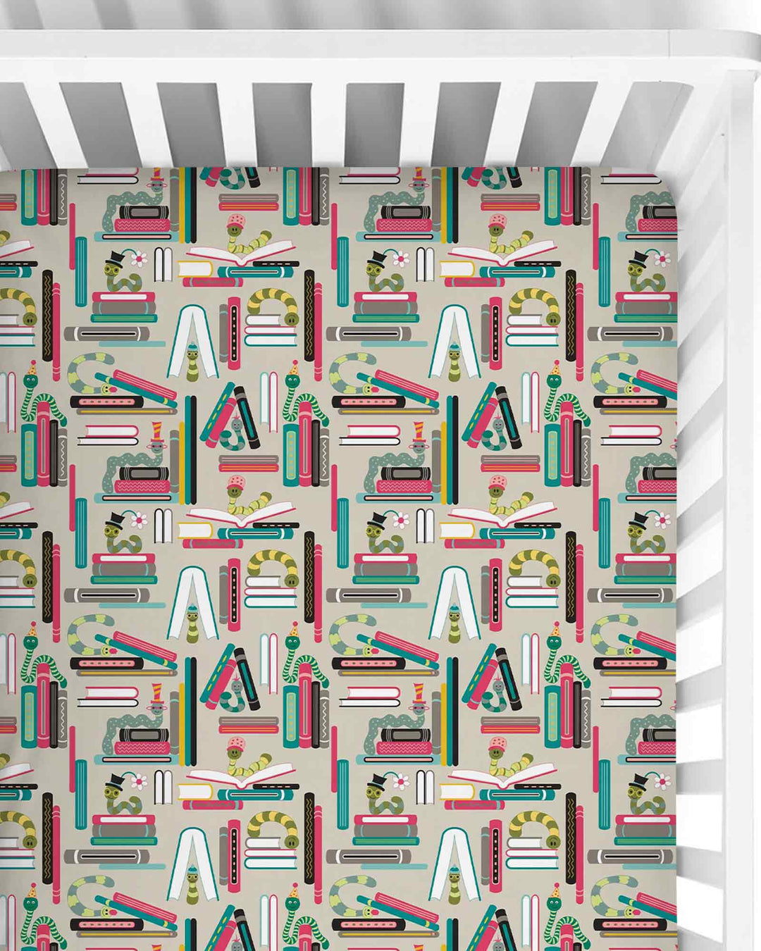 Bookworm Adventures Bamboo Fitted Crib Sheet