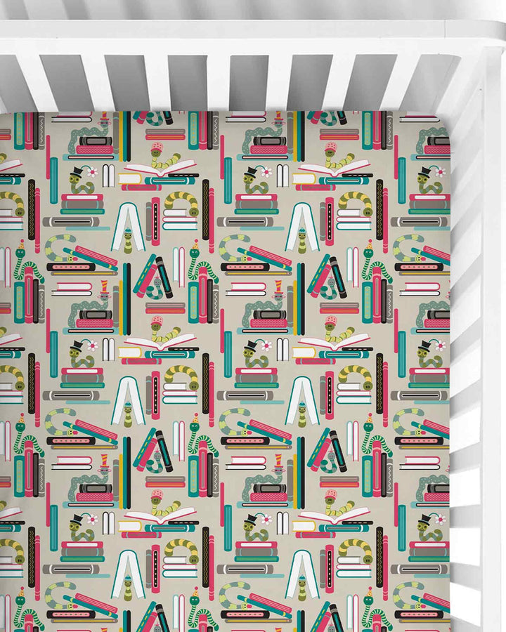 Bookworm Adventures Bamboo Fitted Crib Sheet