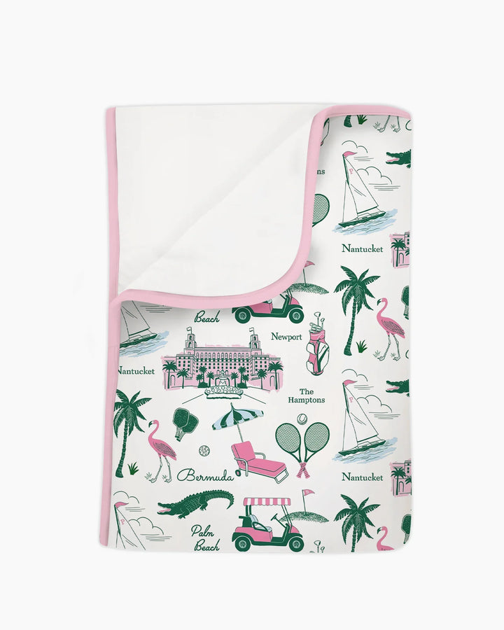 Preppy Palm Getaway Bamboo Blanket