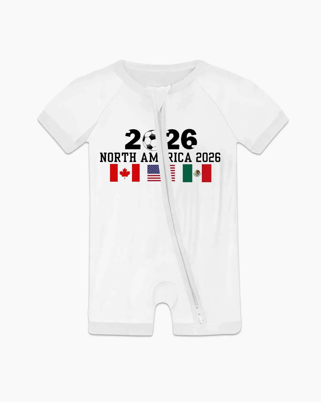 Soccer 2026 USA Canada Mexico Flags Bamboo Shorty Zippy