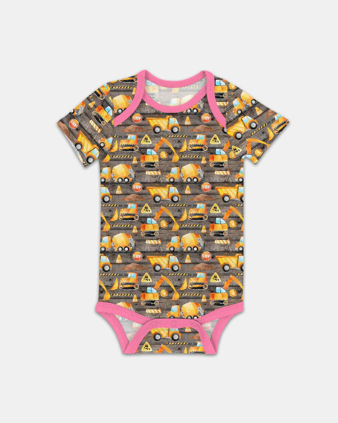 Construction Vehicles Bamboo Bodysuit