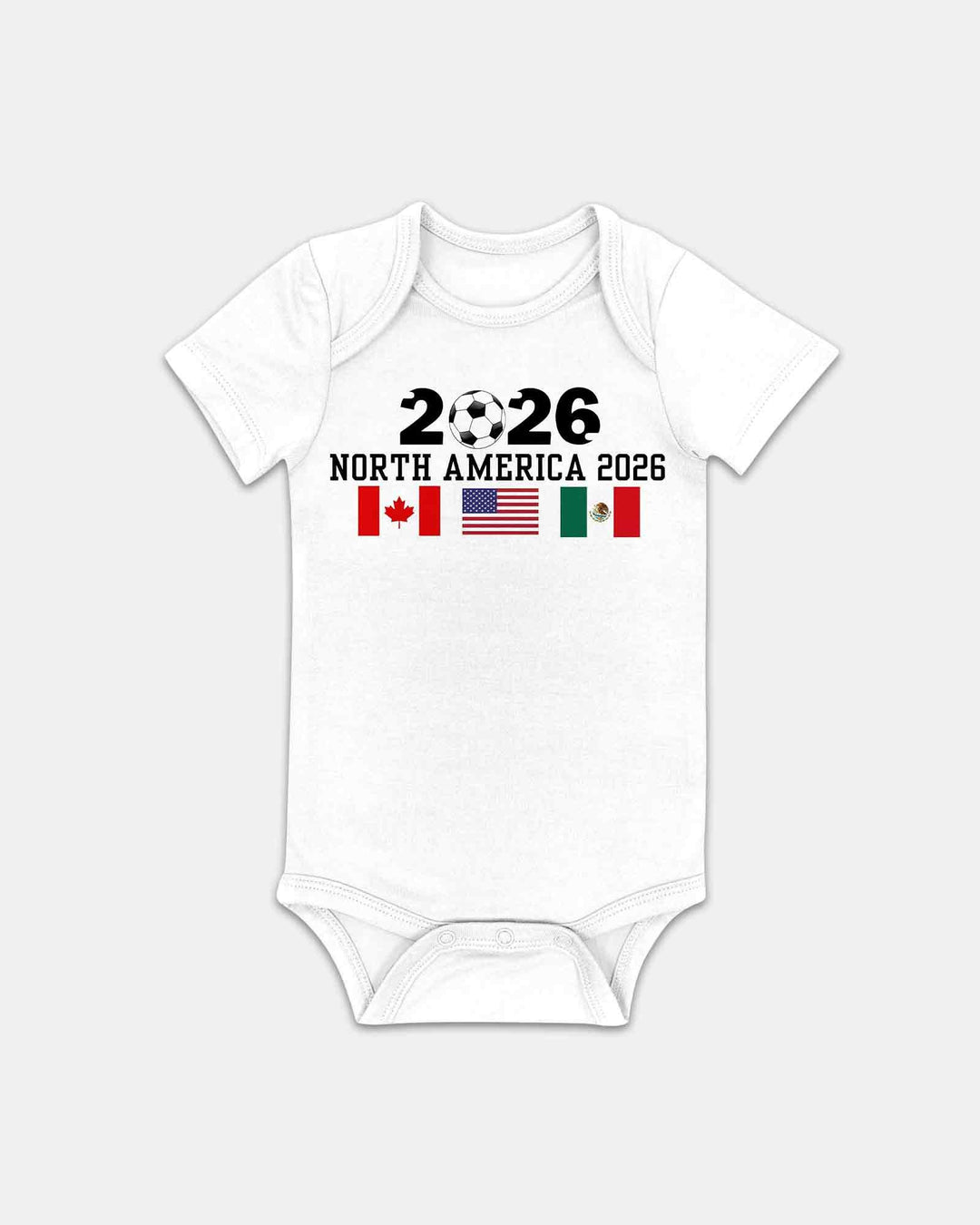 Soccer 2026 USA Canada Mexico Flags Bamboo Bodysuit