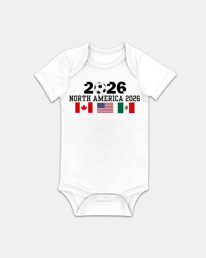 Soccer 2026 USA Canada Mexico Flags Bamboo Bodysuit