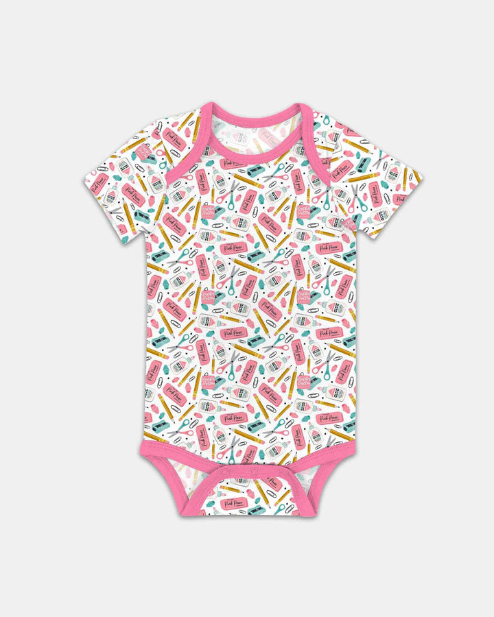 Pink Power School Supplies Bamboo Bodysuit