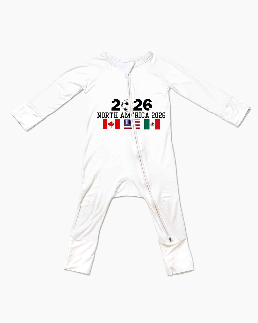 Soccer 2026 USA Canada Mexico Flags Bamboo Convertible Zippy