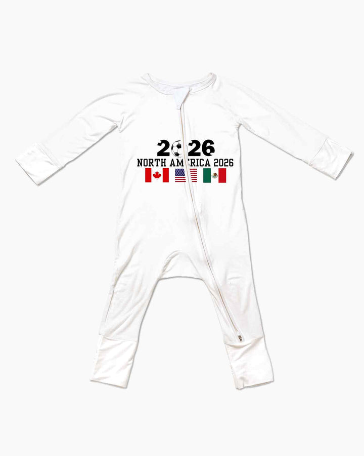 Soccer 2026 USA Canada Mexico Flags Bamboo Convertible Zippy