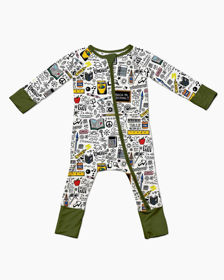 School Days Doodles Bamboo Convertible Zippy