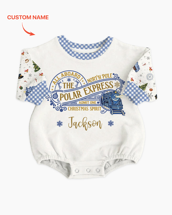 Custom Name North Pole Adventure Bamboo Bubble Romper