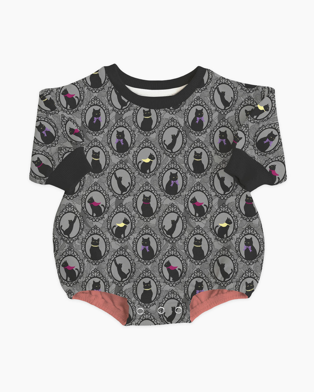 Midnight Cat Parade Bamboo Bubble Romper