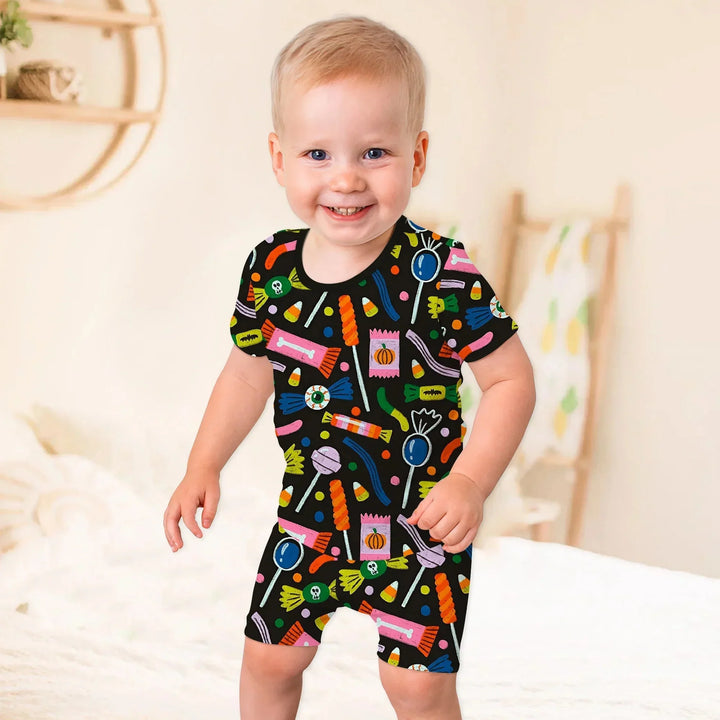 Trick or Treats Two Piece Short Sleeve Shorts Pajama Set , Trick or Treats Two Piece Short Sleeve Shorts Pajama Set - 12-18M