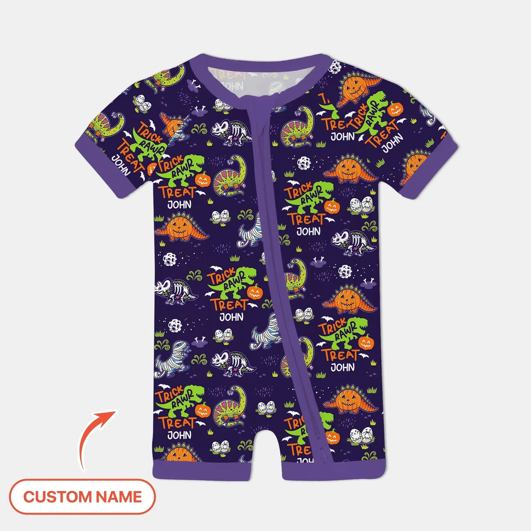 Trick Rawr Treat Custom Name Shorty Zippy , Trick Rawr Treat Custom Name Shorty Zippy - 0-3M