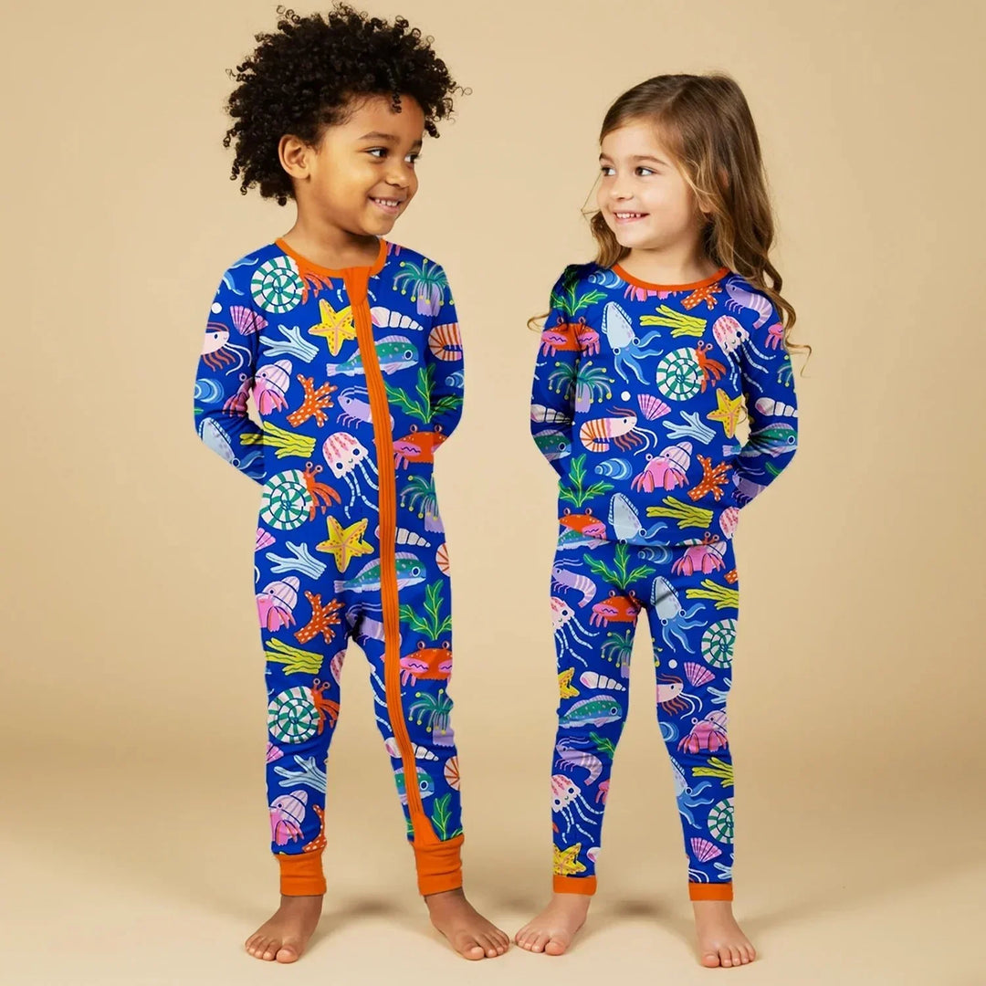 Under the Sea Convertible Zippered Romper , Under the Sea Convertible Zippered Romper - Newborn