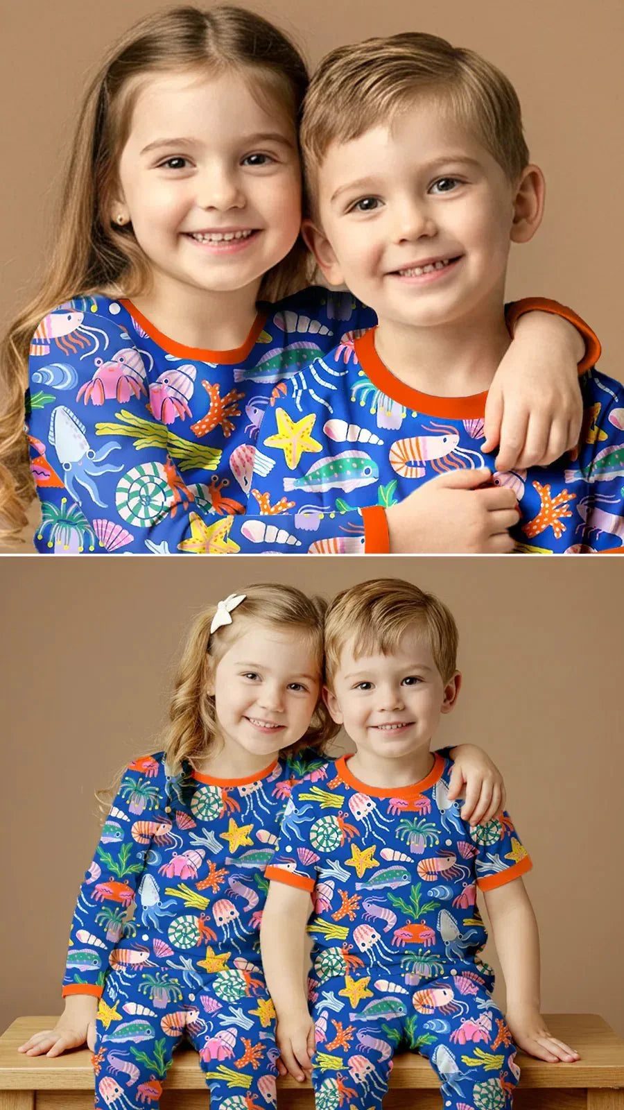 Under the Sea Two Piece Short Sleeve Pajama Set , Under the Sea Two Piece Short Sleeve Pajama Set - 12-18M