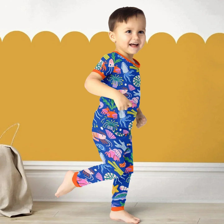 Under the Sea Two Piece Short Sleeve Pajama Set , Under the Sea Two Piece Short Sleeve Pajama Set - 12-18M