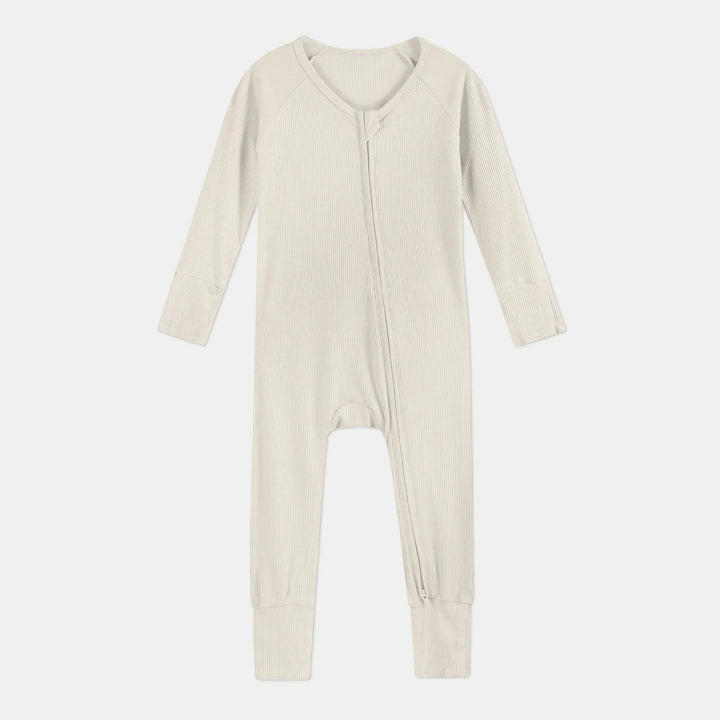 Vanilla Cream Ribbed Convertible Zippy , Vanilla Cream Ribbed Convertible Zippy - 0-3M