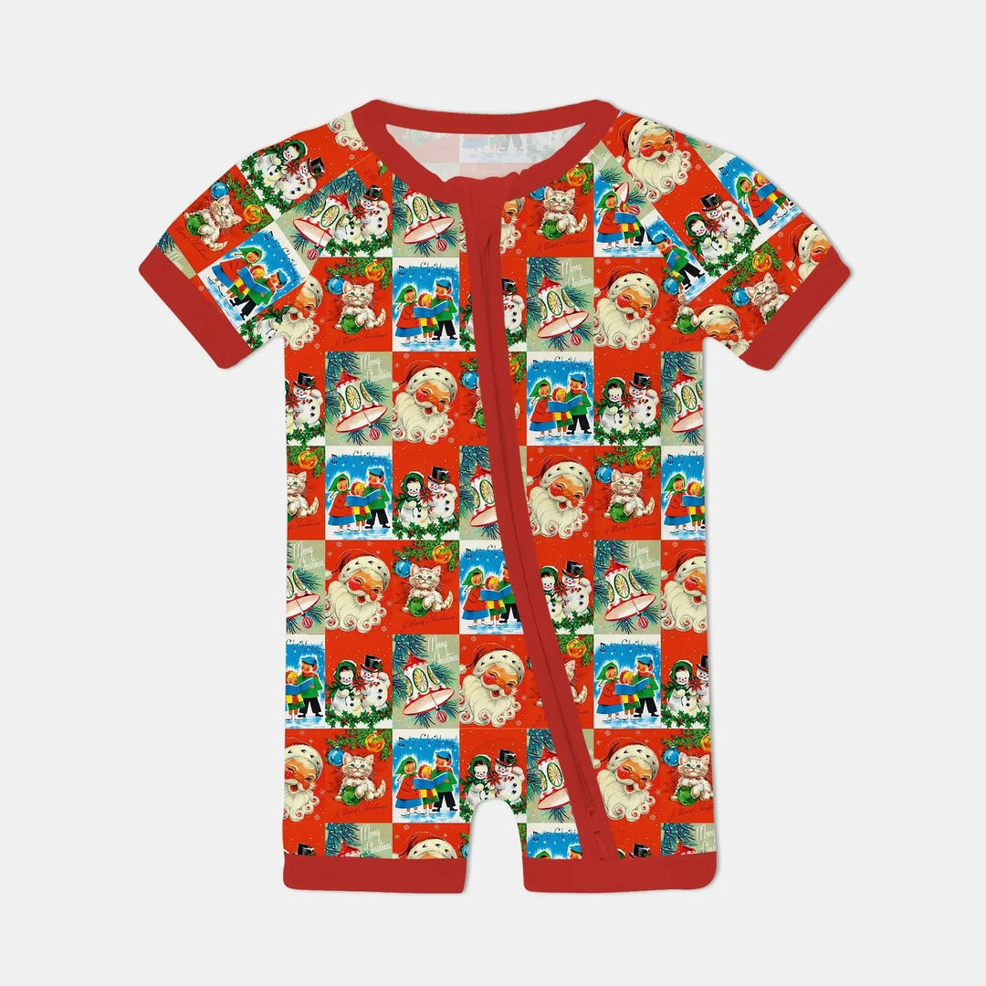 Vintage Holiday Joy Shorty Zippy , Vintage Holiday Joy Shorty Zippy - 0-3M