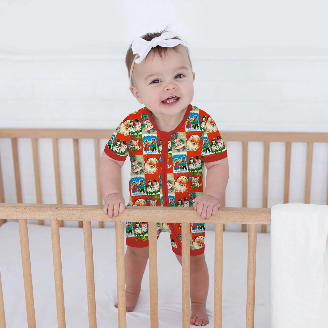 Vintage Holiday Joy Shorty Zippy , Vintage Holiday Joy Shorty Zippy - 0-3M