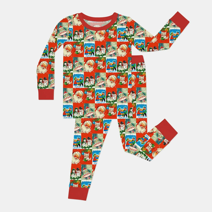 Vintage Holiday Joy Two Piece Long Sleeve Pajama Set , Vintage Holiday Joy Two Piece Long Sleeve Pajama Set - 12-18M