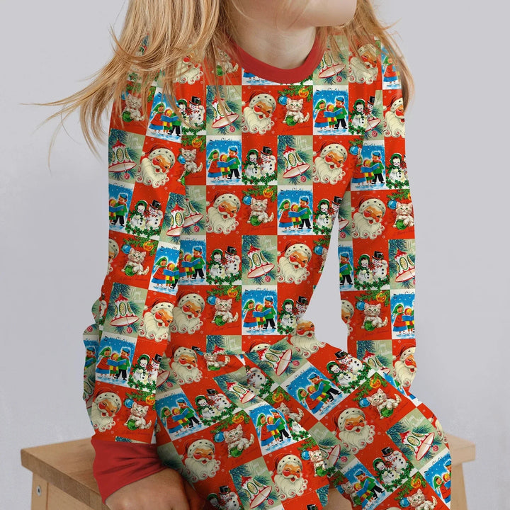 Vintage Holiday Joy Two Piece Long Sleeve Pajama Set , Vintage Holiday Joy Two Piece Long Sleeve Pajama Set - 12-18M