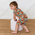Vintage Holiday Joy Two Piece Short Sleeve Shorts Pajama Set , Vintage Holiday Joy Two Piece Short Sleeve Shorts Pajama Set - 12-18M