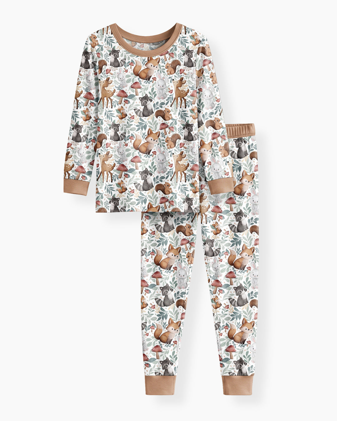 Whimsical Woodland Friends Bamboo Two Piece Long Sleeve Pajama Set