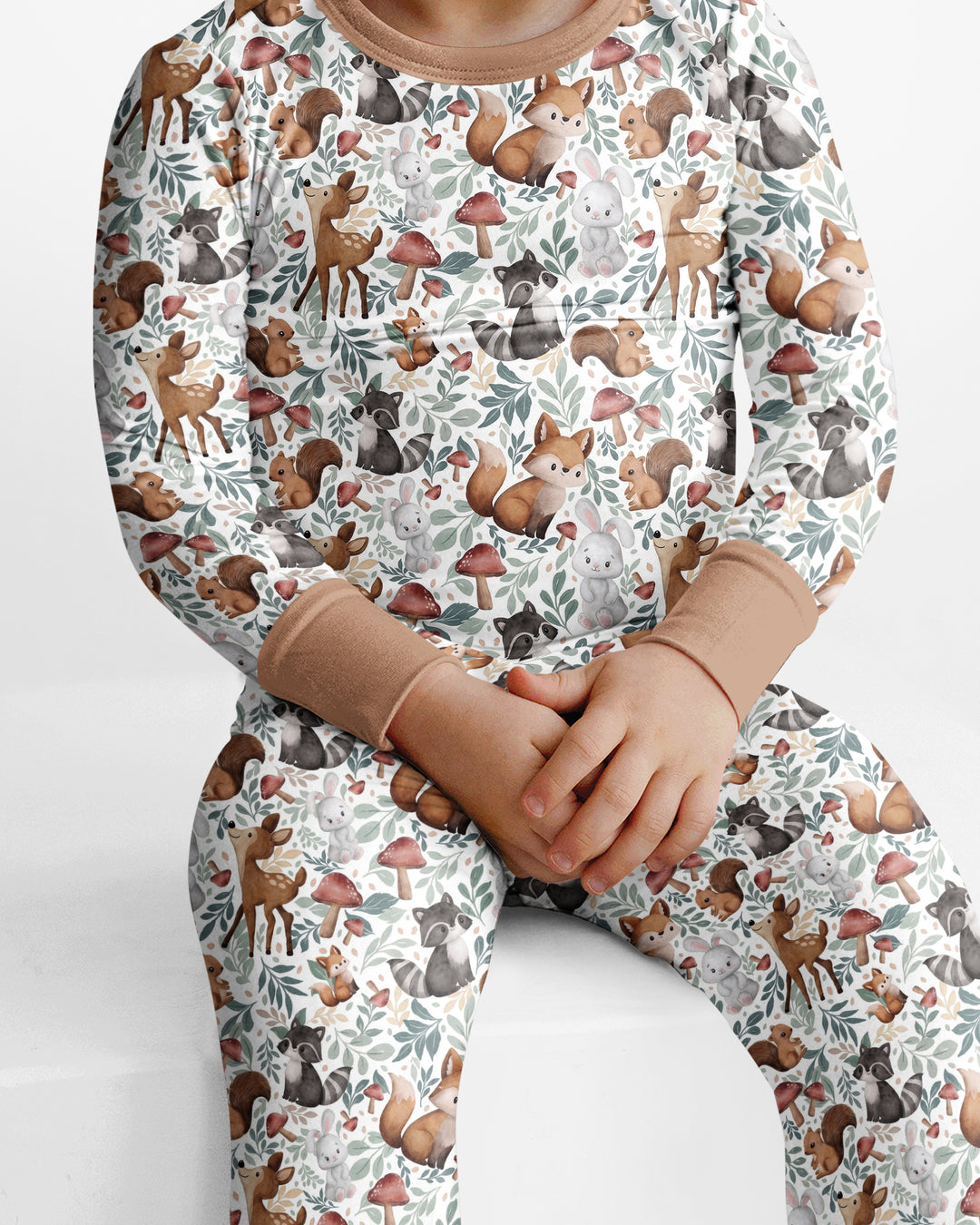 Whimsical Woodland Friends Bamboo Two Piece Long Sleeve Pajama Set