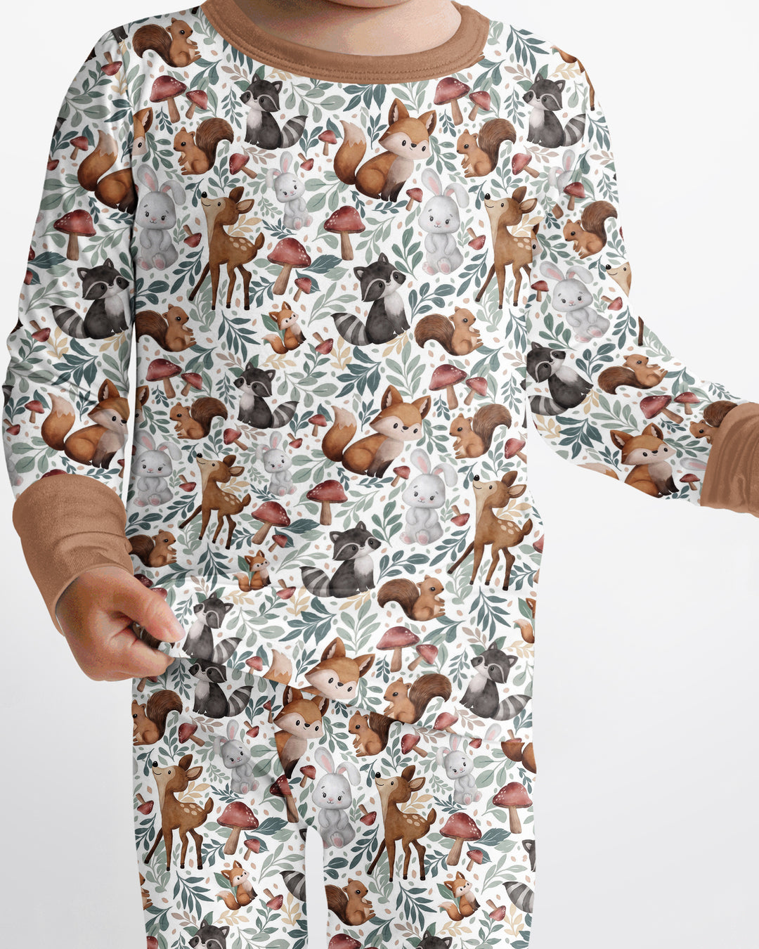 Whimsical Woodland Friends Bamboo Two Piece Long Sleeve Pajama Set