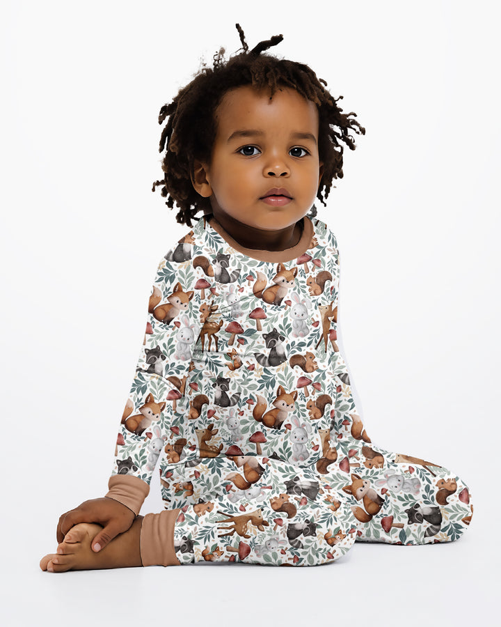 Whimsical Woodland Friends Bamboo Two Piece Long Sleeve Pajama Set