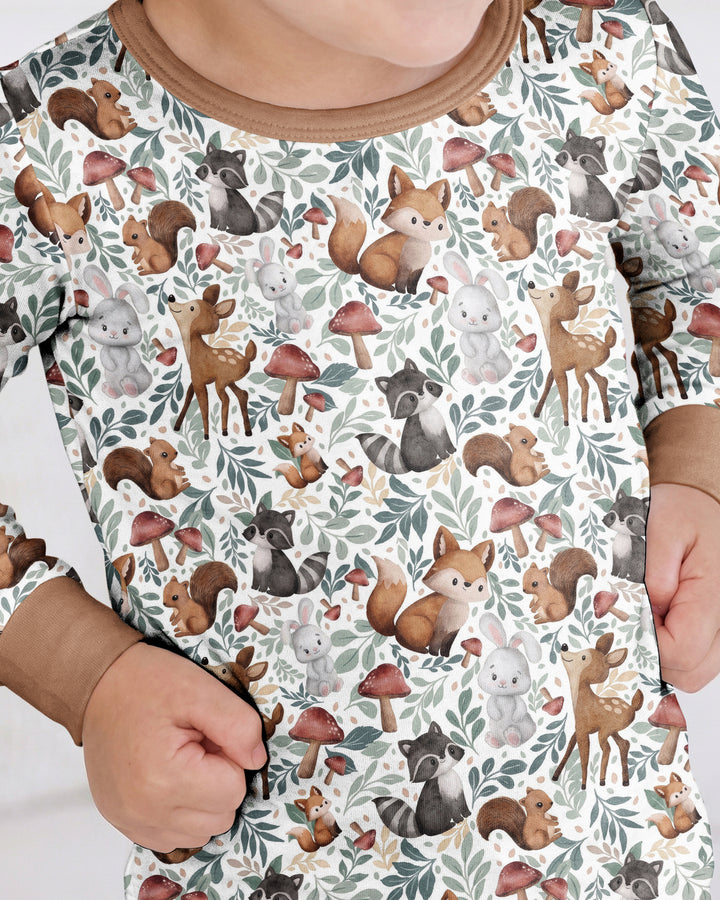 Whimsical Woodland Friends Bamboo Two Piece Long Sleeve Pajama Set