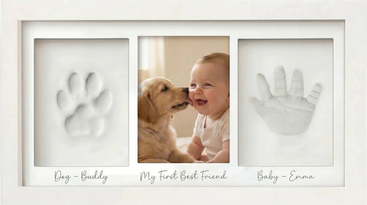 Baby and Dog Photo Frame – Our Little Pack Family Keepsake