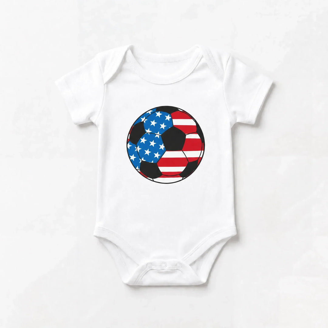 Patriotic Soccer Ball Bamboo Bodysuit