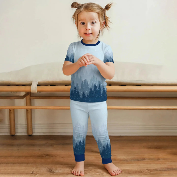 Winter Forest Two Piece Short Sleeve Pajama Set , Winter Forest Two Piece Short Sleeve Pajama Set - 12-18M