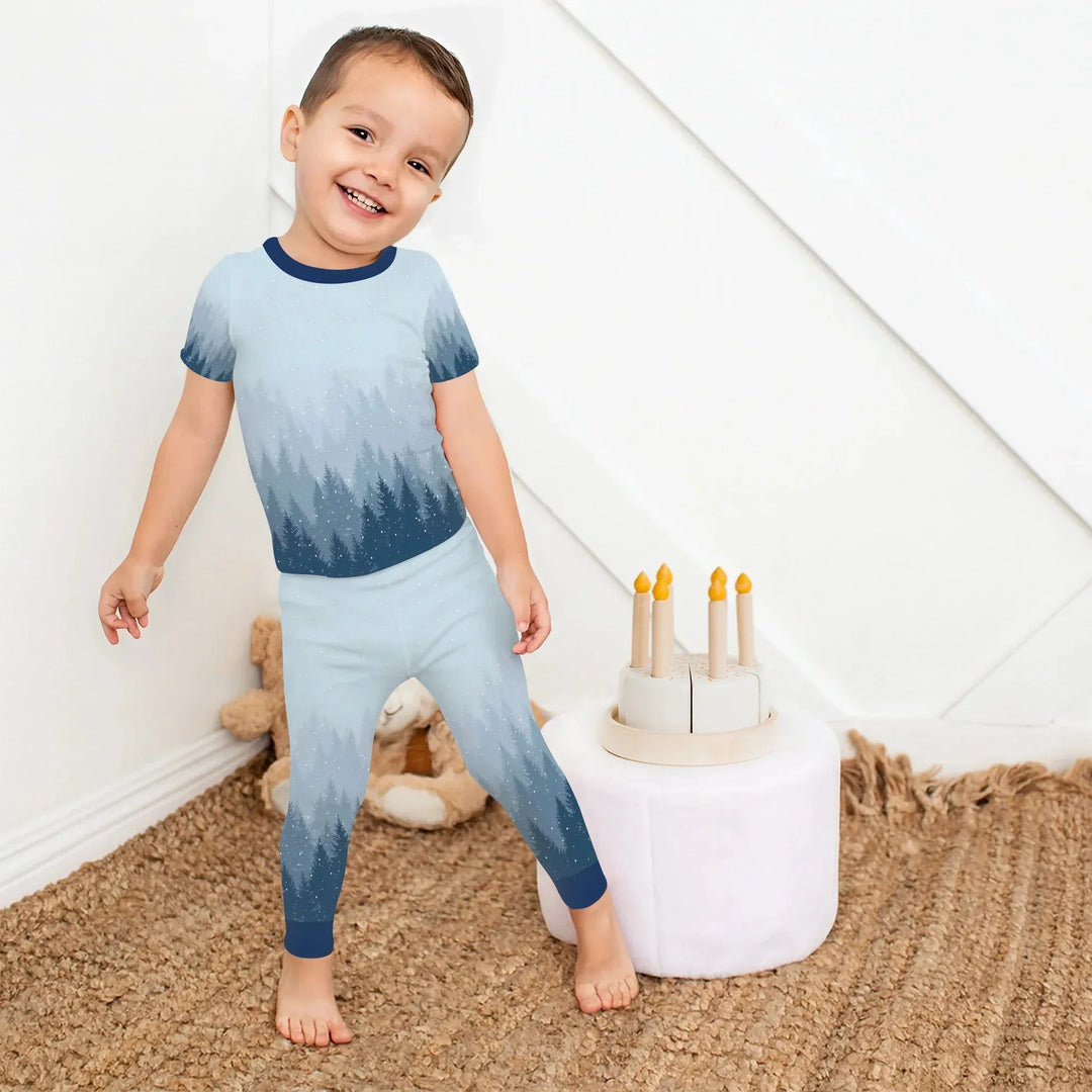 Winter Forest Two Piece Short Sleeve Pajama Set , Winter Forest Two Piece Short Sleeve Pajama Set - 12-18M