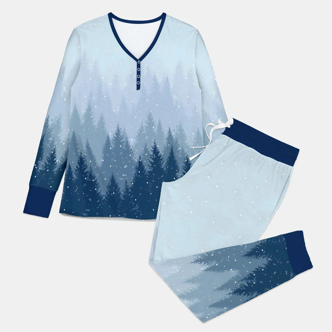 Winter Forest Women Pajama Set , Winter Forest Women Pajama Set - Only Shirt / S
