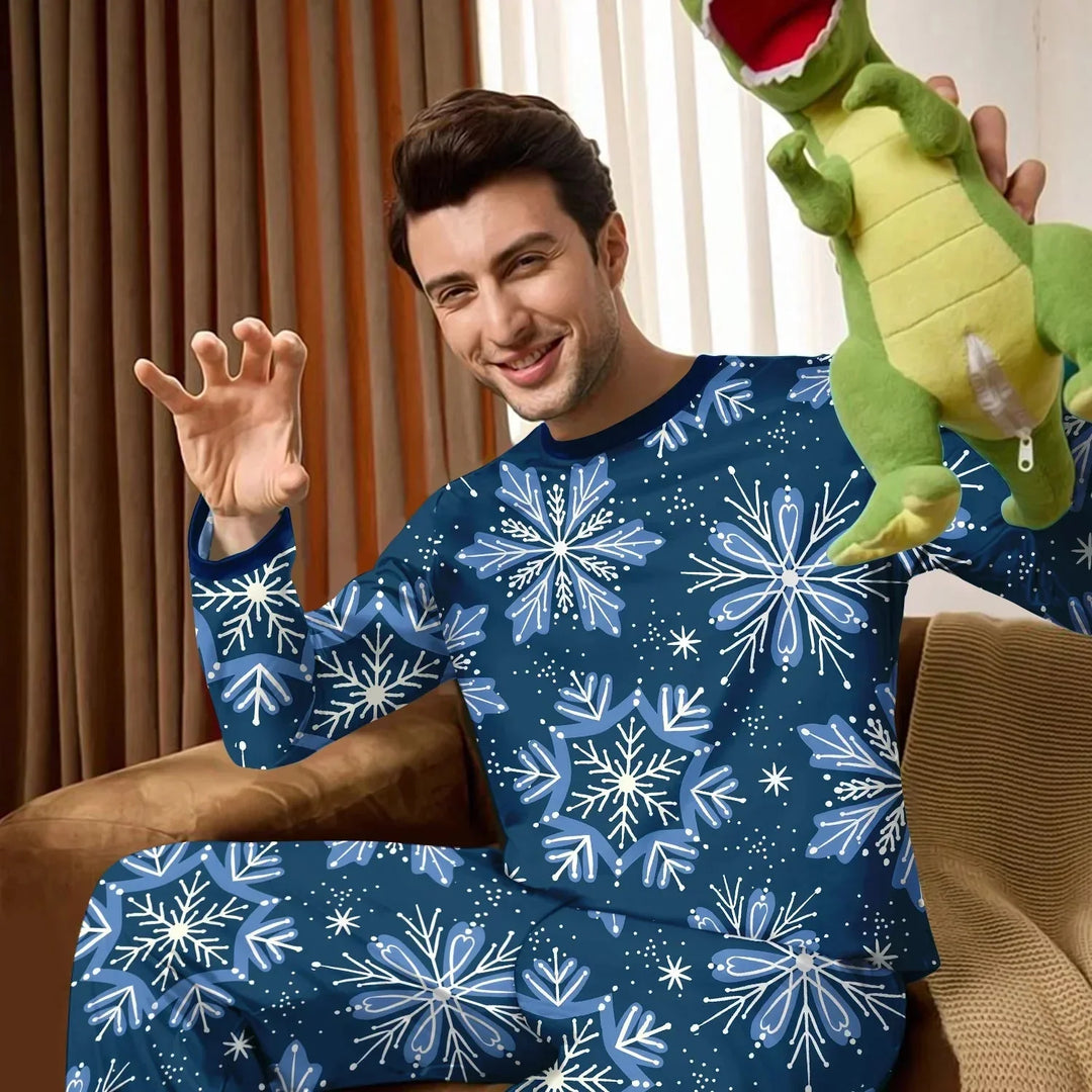 Winter Snowflakes Men's Pajama Set , Winter Snowflakes Men's Pajama Set - Only Shirt / XS